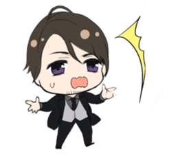 Leopard cat&Japanese Boy sticker #15079414