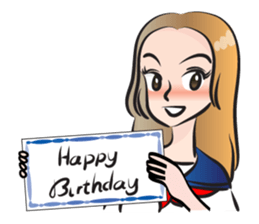 high school girl wish you happy birthday sticker #15081523