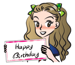 high school girl wish you happy birthday sticker #15081538