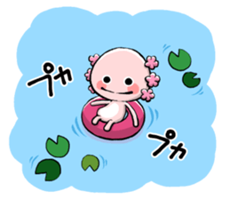 Cute Pink Axolotl sticker #15083116