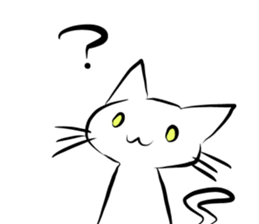 white cat&black cat sticker #15083508