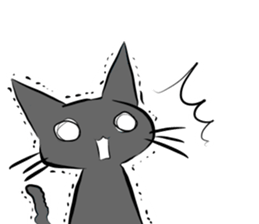 white cat&black cat sticker #15083509