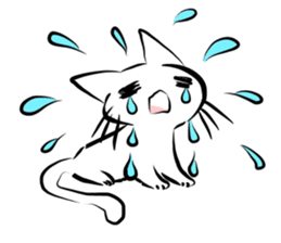 white cat&black cat sticker #15083510