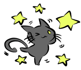 white cat&black cat sticker #15083511