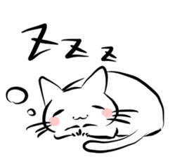 white cat&black cat sticker #15083512