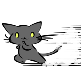 white cat&black cat sticker #15083513