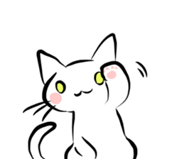 white cat&black cat sticker #15083514