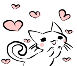 white cat&black cat sticker #15083516