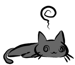 white cat&black cat sticker #15083517