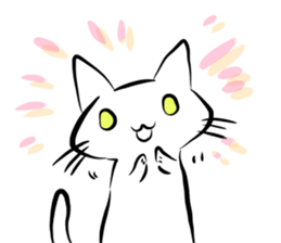 white cat&black cat sticker #15083518