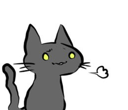 white cat&black cat sticker #15083519