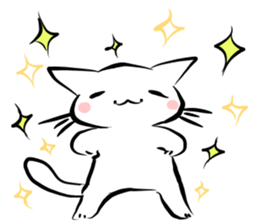 white cat&black cat sticker #15083520