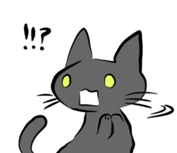 white cat&black cat sticker #15083521