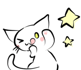 white cat&black cat sticker #15083522
