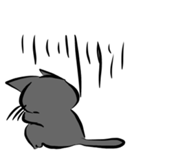 white cat&black cat sticker #15083523