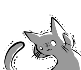 white cat&black cat sticker #15083524