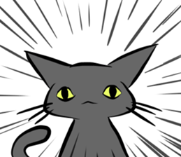 white cat&black cat sticker #15083528