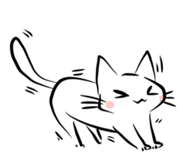 white cat&black cat sticker #15083529