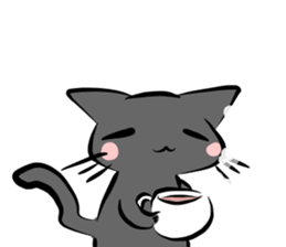 white cat&black cat sticker #15083530