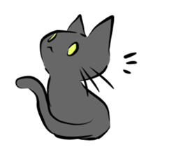 white cat&black cat sticker #15083532