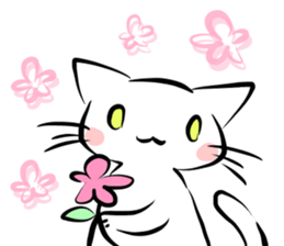 white cat&black cat sticker #15083533