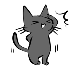 white cat&black cat sticker #15083536