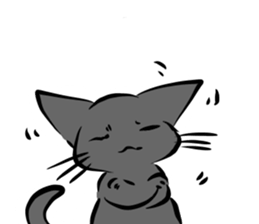 white cat&black cat sticker #15083538