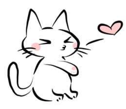white cat&black cat sticker #15083539