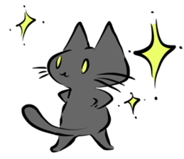 white cat&black cat sticker #15083542