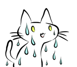 white cat&black cat sticker #15083543