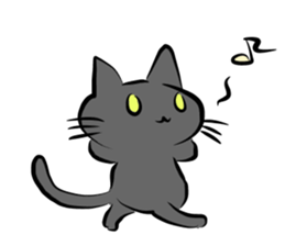 white cat&black cat sticker #15083544