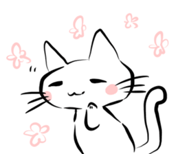 white cat&black cat sticker #15083545