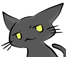 white cat&black cat sticker #15083546