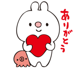 rabbit and octopus3 sticker #15088397
