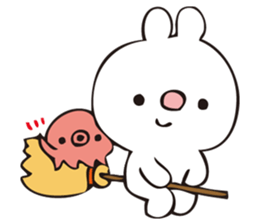 rabbit and octopus3 sticker #15088419