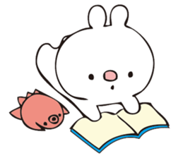 rabbit and octopus3 sticker #15088425