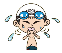 Swimming boy EIBOZ sticker #15092029