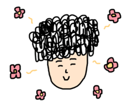 The naturally curly hair boy sticker #15092559