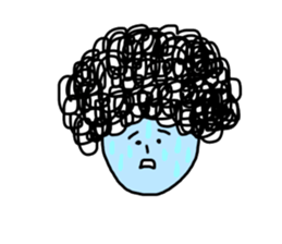 The naturally curly hair boy sticker #15092566