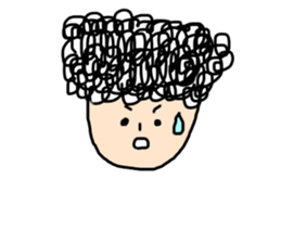 The naturally curly hair boy sticker #15092583