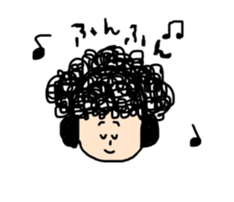 The naturally curly hair boy sticker #15092595