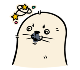 Harp seal's baby sticker sticker #15092917
