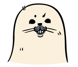 Harp seal's baby sticker sticker #15092929