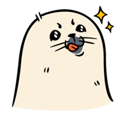 Harp seal's baby sticker sticker #15092934