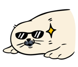 Harp seal's baby sticker sticker #15092938