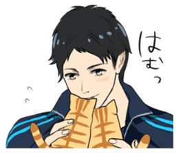 Red tabby cat&Japanese Boy sticker #15093174