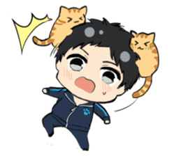 Red tabby cat&Japanese Boy sticker #15093200