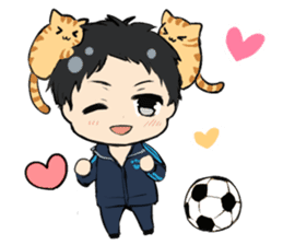 Red tabby cat&Japanese Boy sticker #15093201