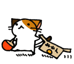 Orange-Cardboard cat sticker #15093626