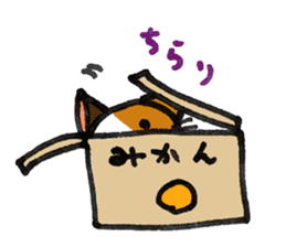 Orange-Cardboard cat sticker #15093633